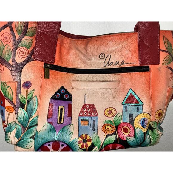 Anna by Anuschka Women's Genuine Leather Convertible Tote Crossbody Village - Picture 1 of 15